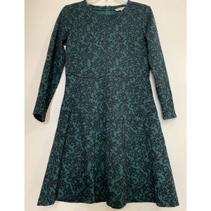 Ann Taylor LOFT Green Jacquard Long Sleeves dress